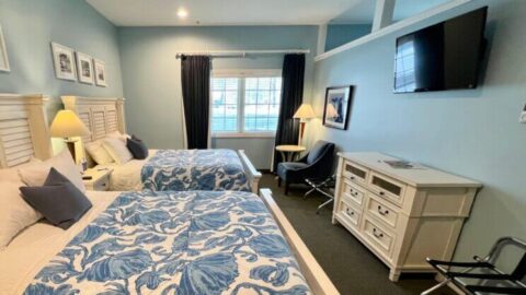 A guestroom of a Shelbyville resort to stay at on a Michigan family vacation.
