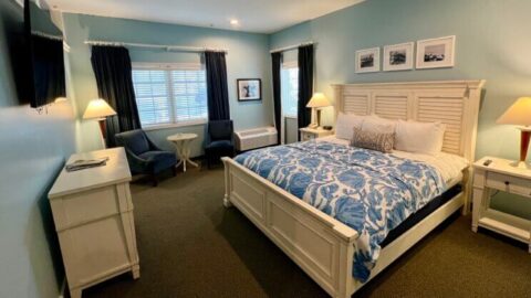 A guestroom at a Shelbyville resort to stay at when checking out winter festivals in Michigan.